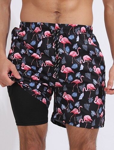  Herren Boardshorts Badeshorts Badehose Schwimmshorts Bademode Surfen Casual Festtage Strand Schnelltrocknend Kordelzug Mit Kompressionsliner Farbverlauf Hawaiianisch Boho Sportkleidung 1 5