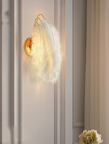  led nástěnná lampa peříčka moderní jednoduchá ložnice studovna noční lampa chodba veranda předsíň malá nástěnná lampa