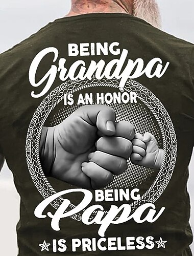  Herren Buchstabe Grafikdrucke Familie T Shirt Grafischen T-Shirt Baumwolle Kurze Ärmel Grafik Hemd Schwarz Rote Marineblau Bequemes T-Shirt Urlaub Straße Modedesigner-Kleidung