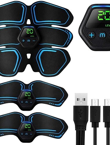  USB-ABS-Stimulator, Muskeltoner, Frauen, Männer, Arme, Beine, Shaper, Trainer, Toner, Bauchtrainingsgürtel