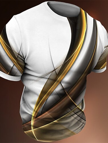  男性用 Tシャツ グラフィック ストライプ クルーネック 衣類 3Dプリント アウトドア カジュアル 半袖 プリント ヴィンテージ ファッション デザイナー