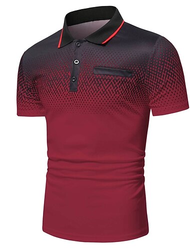  Herren Poloshirt Golfhemd Casual Festtage Gerippter Polokragen Klassisch Kurzarm Modisch Basic Farbblock Taste Sommer Regular Fit Feuer rot Schwarz Weiß Blau Orange Grau Poloshirt