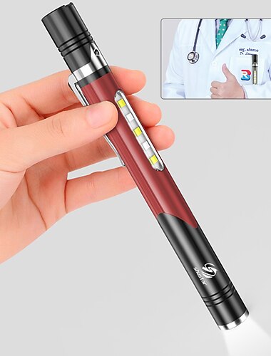  medicinsk lommelygte pen lys professionel dobbelt lyskilde genopladelig lampe med sidelys til oftalmologi stomatologi