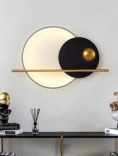  led wandleuchten kreis design dimmbar 65cm kreative gang schlafzimmer wohnzimmer hintergrund wanddekoration wandleuchte beleuchtung 110-240v