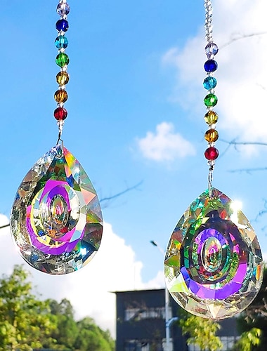  1 pieza de atrapasol de cristal, colgante de cristal colorido, araña de arcoíris, adorno colgante para colgar en la pared, árbol, ventana, prisma, adorno para la habitación, hogar, oficina, jardín, decoración