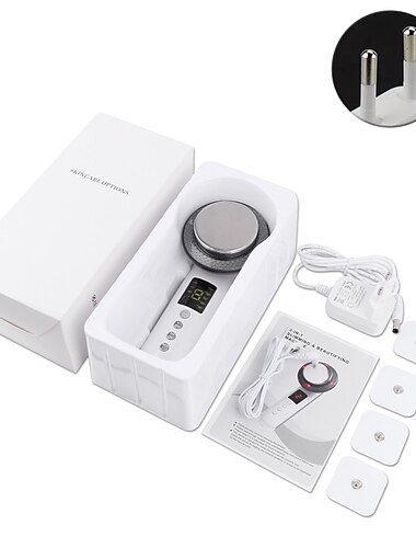  LCD-Display Ultraschall Körper Schlankheitsgerät Gewichtsverlust Maschine Anti-Cellulite Fatburner EMS Kavitation Facelifting Schönheitsmassagegerät mit Rot-Blau-Lichttherapie