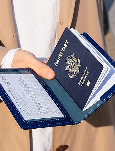  1 шт., держатель для паспорта, дорожная сумка, держатель для паспорта и карты вакцины, комбинированные тонкие дорожные аксессуары, бумажник для паспорта для унисекс, кожаная обложка для паспорта,