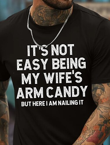  Herren Buchstabe Grafikdrucke Familie T Shirt Grafischen T-Shirt Baumwolle Kurze Ärmel Grafik Hemd Schwarz Marineblau Dunkelgrau Bequemes T-Shirt Urlaub Straße Modedesigner-Kleidung
