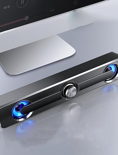  Kabellose Bluetooth-Soundbar, Hi-Fi-Stereo-Lautsprecher, verbesserte Version mit hoher Klangqualität für Smartphone/Tablet/Computer, Fernseher, Heimkino-TV, starke Bass-Soundbar