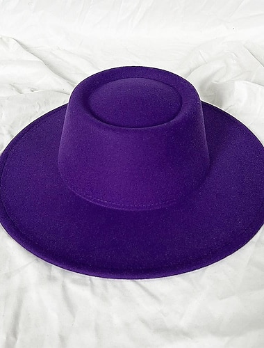  Chapéus de lã acrílico fedora kentucky derby chapéu formal coquetel de casamento royal astcot simples com cor pura headpiece