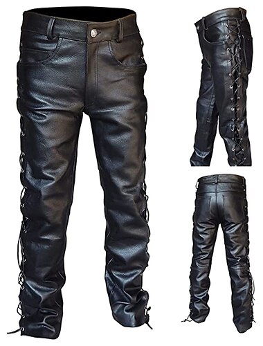  Punk & Gothique Médiéval Steampunk Pantalon Pantalon de moto à jambe droite Cavaliers Motards Homme Décontracté Quotidien Adulte Pantalon