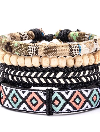  Armband im Bohème-Stil, Ethno-Stil, buntes Perlen-Kunsthandwerk, Web-Kunsthandwerk für Damen