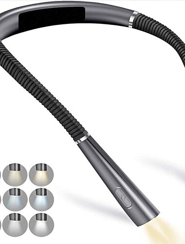  Luces de lectura de cuello led, novedad, luces de cuello flexibles, luz de libro manos libres, lámpara de lectura hanling, iluminación de libro recargable usb portátil