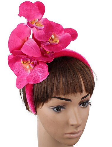  Fascinator aus Polyester, Herbsthochzeit, Kentucky Derby, Cocktail, Royal Astcot, britische Damen-Kopfbedeckung mit floralem Kopfschmuck
