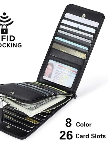  Двусторонний RFID-блокирующий кошелек с отделением для мелочи кошелек для карт мужской/женский