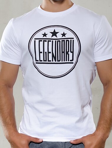  Hombre Talla Grande Grande Alto Camiseta Tee Cuello redondo Negro Blanco Azul Marino Mangas cortas Exterior Noche Estampado Letra Ropa Mezcla de Algodón Ropa de calle Elegante Casual