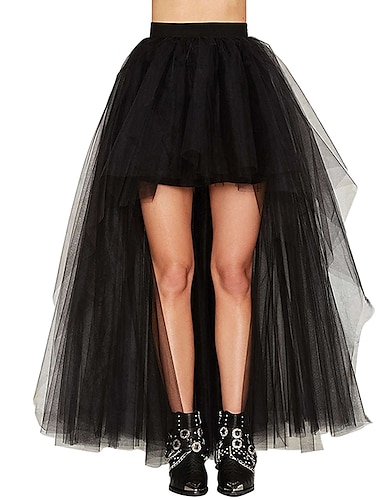  Jupon sous jupe en tulle pour femme, tutu long hi-lo, taille élastique, jupe de fête, festival