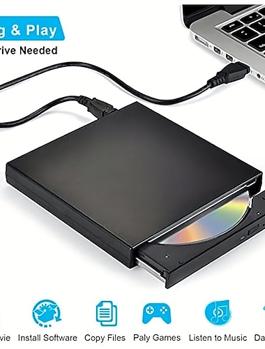  extern cd dvd-enhet usb 2.0 slim protable extern cd-rw-enhet dvd-rw brännare brännare spelare för bärbar bärbar dator bärbar dator stationär dator