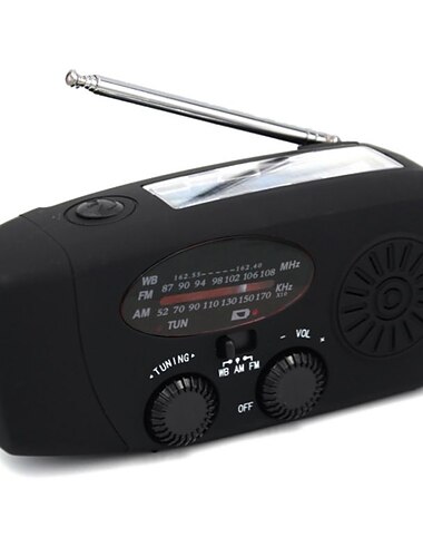  Multifunktionales Handfunkgerät Solarkurbel Dynamobetrieben am/fm/noaa Wetterradio mit Notfall-LED-Taschenlampe und Powerbank