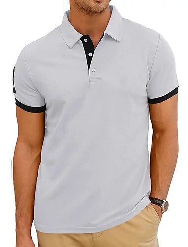  Hombre Camiseta de golf Polo Exterior Deportes Botón Clásico Mangas cortas Básico Estilo Simple Color sólido Botón frontal Verano Primavera Negro Rojo Azul Piscina Naranja Gris Ligero Camiseta de golf