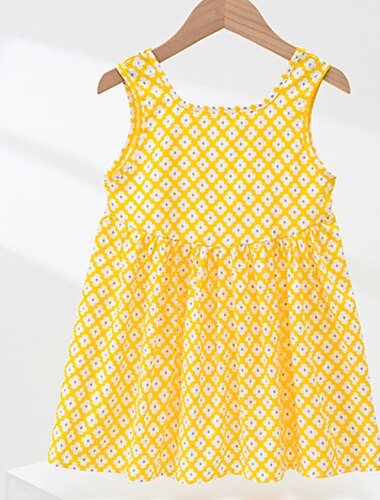  Kinder Mädchen Blumenkleid Cartoon Blume Kurzarm Leistung Knotenbinde Niedlich Täglich Chiffon Über dem Knie A Linie Kleid Sommerkleid Sommer Frühling 3-6 Jahre alt Mehrfarbig Gelb Rosa