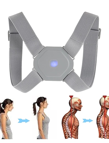  justerbar intelligent holdningstrener smart holdningskorrektor øvre ryggskinne kragebenstøtte for menn og kvinner smertelindring