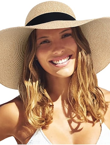  1 шт. женская соломенная шляпа от солнца с широкими полями upf 50 летняя шляпа складная свернутая гибкая пляжная шляпа для женщин