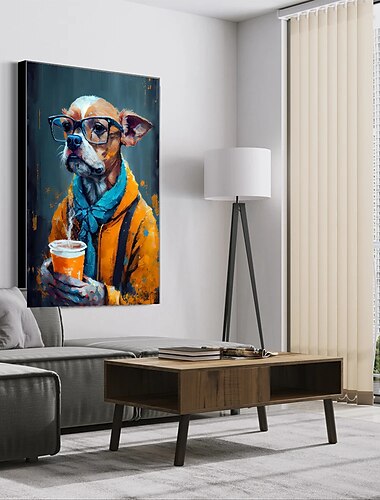  1pc Punk Rock Katze Porträt Ölgemälde Wandkunst Originalvorlage Druck Felino Anmail Impressionist Wohnkultur Tierhaus Haustier Dekor