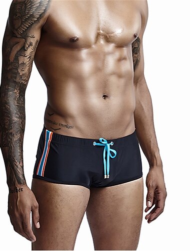  Herren Bademode Badehosen Kordelzug Elastische Taille Glatt Atmungsaktiv Weich Outdoor Casual Täglich Hawaiianisch Stilvoll Weiß Rote Mikro-elastisch