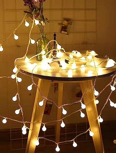  led strenglys 3m-20led 6m-40led 10m-80led kulelys usb-pære lysstreng vanntett utendørs bryllup juleferie