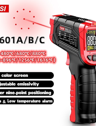  tasi 880/680/480 graus celsius display colorido termômetro a laser infravermelho de alta temperatura