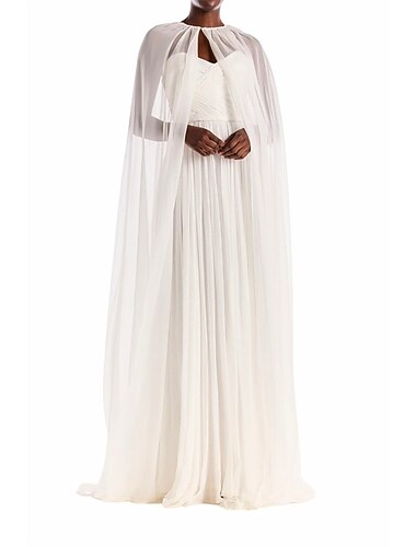  Sjal Sjale Sjal til kvinner Enkel Elegant Ermeløs Chiffon Bryllup Wrap Med Ren Farge Til Fest Alle årstider