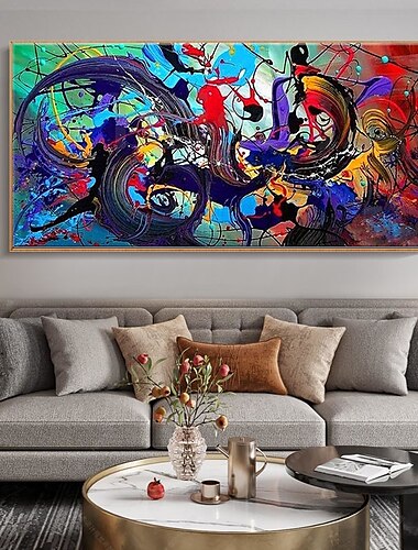  pictură în ulei pictată manual pictată manual artă de perete abstract colorat decor pentru acasă decor pânză laminată fără cadru nedezvoltat