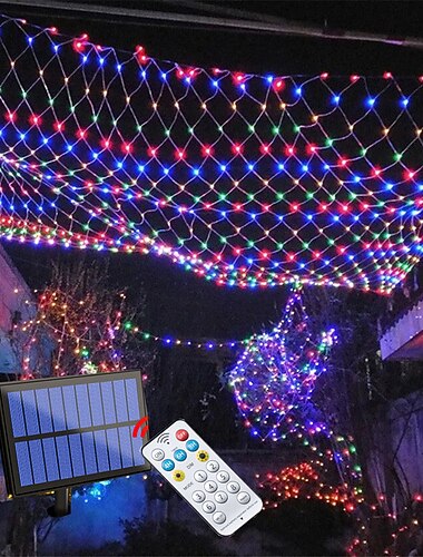  Solnet Lysnet Fe Lyskæde 6x4 880led IP65 Vandtæt Guirlande Med 8 Tilstande Timer Fjernbetjening Til Have Året Plæne Ferie Dekor Farverig Lyskædning