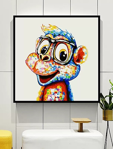  Vivero pintura al óleo pintado a mano animales cuadrados arte pop lienzo estirado moderno