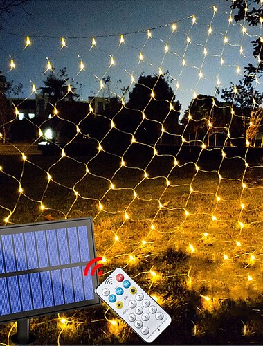  солнечная сетка световая сетка фея гирлянда 6x4 880led ip65 водонепроницаемая гирлянда с 8 режимами таймер пульт дистанционного управления для сада год газон праздничный декор красочное освещение