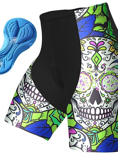  Miesten Kuvitettu Pääkallot Pyöräilyshortsit Pyörä Suojashortsit Alaosat Maastopyöräily Maantiepyöräily Urheilu 3D alusta Pyöräily Nopea kuivuminen Kosteuden siirtävä Pinkki Punainen Spandex Vaatetus