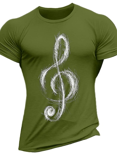  Musikfestival Herren Grafikdrucke Musik Hobby T Shirt Grafischen T-Shirt Baumwolle Kurze Ärmel Grafik Hemd Schwarz Weiß Marinenblau Bequemes T-Shirt Urlaub Straße Modedesigner-Kleidung