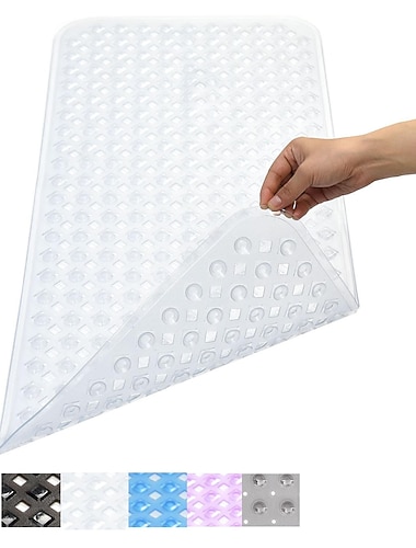  badmat antislip badmat antibacteriële douchemat, extra lang, 90 * 40 cm / 16 "* 35", krachtige zuignap, wasbaar in de machine, bpa-vrij, niet-giftig, ftalaatvrij, latexvrij