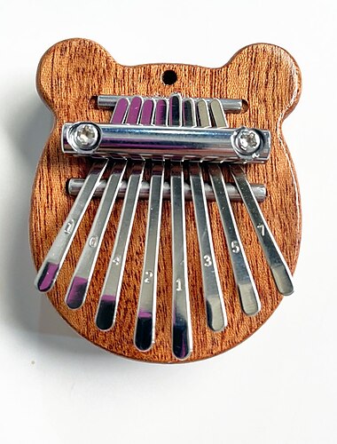  Mini-Kalimba-Daumenklavier, Massivholz 8-Tasten-Fingerklavier, tragbares Marimba-Musik-Daumenklavier mit Umhängeband, Valentinstagsgeschenk für Kinder, Erwachsene, Anfänger