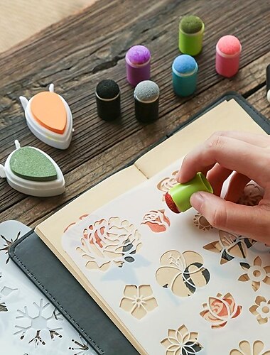  1 Packung Fingerschwammpinsel mit Aufbewahrungsbox zum Bemalen von Kunsthandwerk mit Kunsttinte