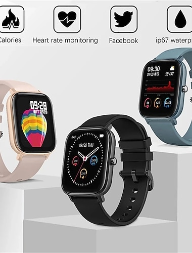  H10 Smartklokke 1.69 tommers Smartklokke blåtann Skritteller Samtalepåminnelse Aktivitetsmonitor Kompatibel med Android iOS Unisex Lang ventetid Håndfri bruk Vanntett IP 67 38 mm urkasse