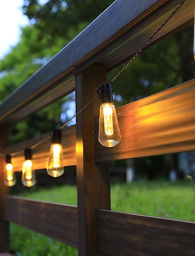  Solarbirnen-Lichterketten im Freien wasserdichte Retro-Glühbirnen-Lichterketten 3m-10leds 5m-20leds 7m-30leds für Café-Hochzeitsfest-Terrasse-Feiertagsdekoration IP65-Gartenlicht