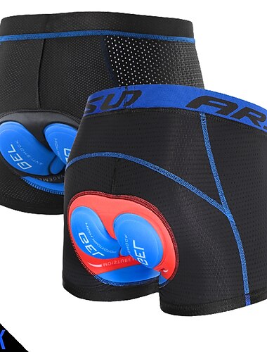  Arsuxeo Herre Helfarge Undertøy Sykkel Boxershorts Fjellsykling Veisykling sport 3D Pute Hurtigtørkende Fukttransport Pustende Svart Blå Spandex Klær Sykkelklær