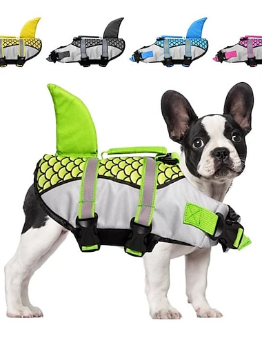  犬のライフ ジャケット リップストップ ペット フローテーション ベスト セーバー マーメイド水着 サメの保護装置 プールでの水の安全 ビーチ ボート ハンティング