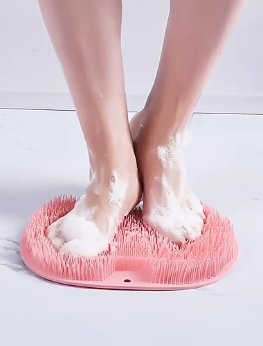  Freisprech-Rückenschrubber für Dusche, Silikon-Bad-Massage-Pad, Dusch-Fuß-Massage-Schrubber, Badezimmer-Wand-Rücken-Schrubber, Rücken-Peeling, Fuß-Massage-Pad, Matte mit rutschfesten Saugnäpfen für