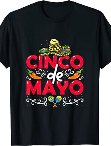  мексиканская футболка cinco de mayo fiesta футболка с принтом в уличном стиле футболка для мужчин и женщин унисекс взрослые горячие тиснения 100% хлопок повседневные