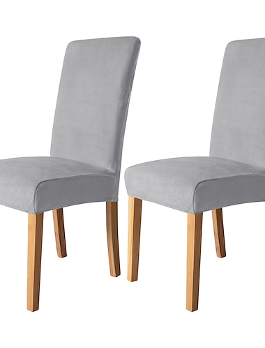  2 Stück Stuhlhussen für Esszimmerstühle, burgunderfarben, dehnbarer Samtbezug, Spandex, waschbar, mit elastischem Bodenschutz, Bauernhaus-Blumenmuster für Esszimmer, Hochzeitszeremonie