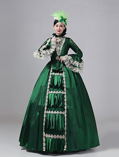  cinderella vintage prinzessin kolonialzeit kleid rokoko viktorianischen vintage cosplay performance party halloween 3/4-ärmel maxi halloween