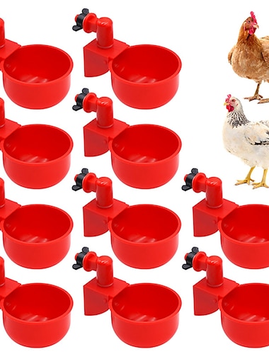  10 pièces poulet tasse à boire automatique buveur poulet mangeoire en plastique volaille abreuvoir eau potable mangeoire pour poussins canard oie caille